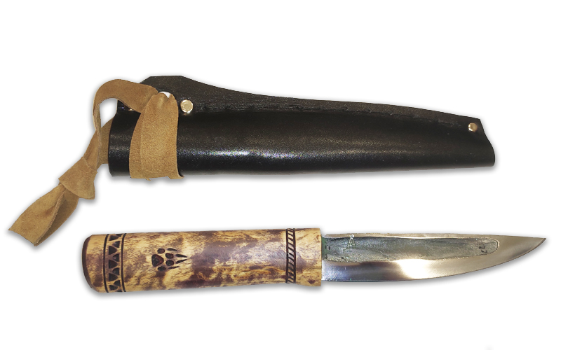 R5K, Якутский нож с кованым долом и с орнаментом. Или следом животного.